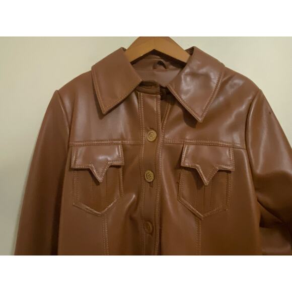 Vintage 70's Montgomery Ward Long Coat Size 20.5 Belted Retro Manmade Fabric - Picture 8 of 16